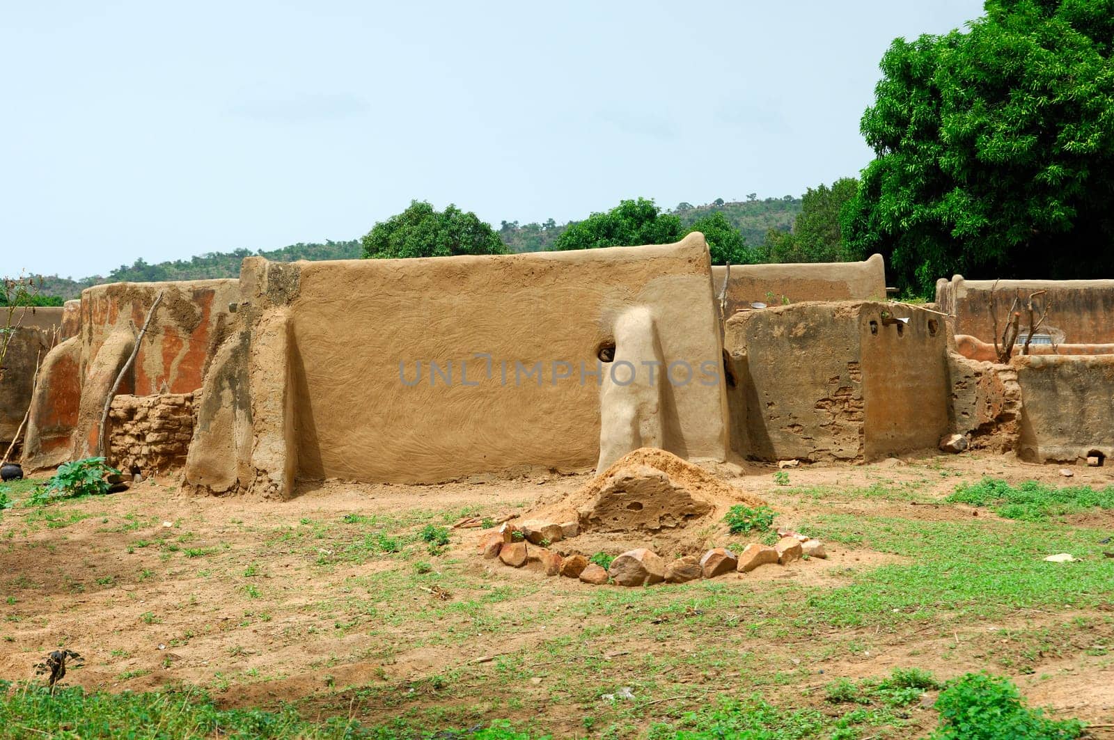 Typical African mud buildings in the province of Nahouri,southern Burkina Faso