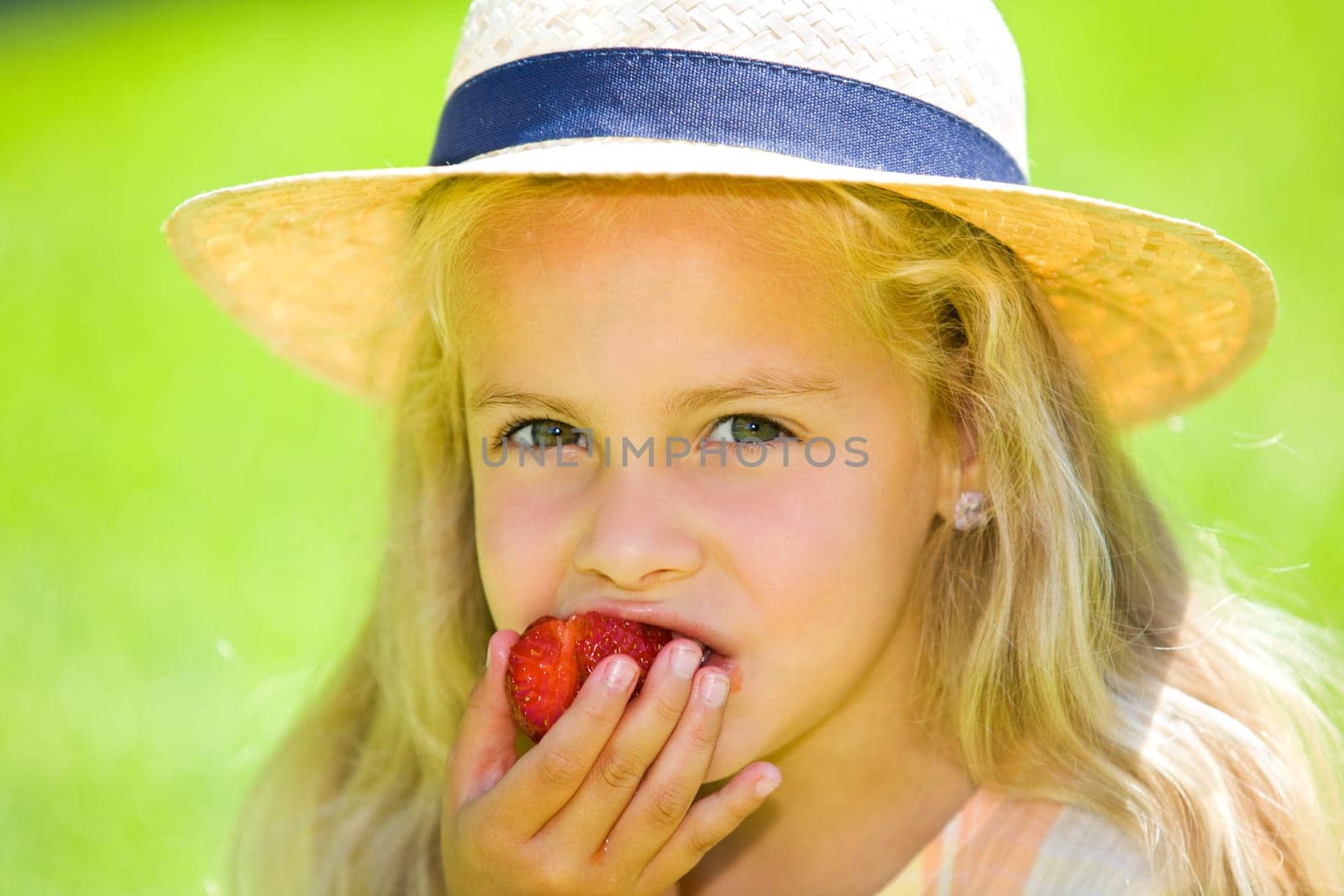 Eating strawberries