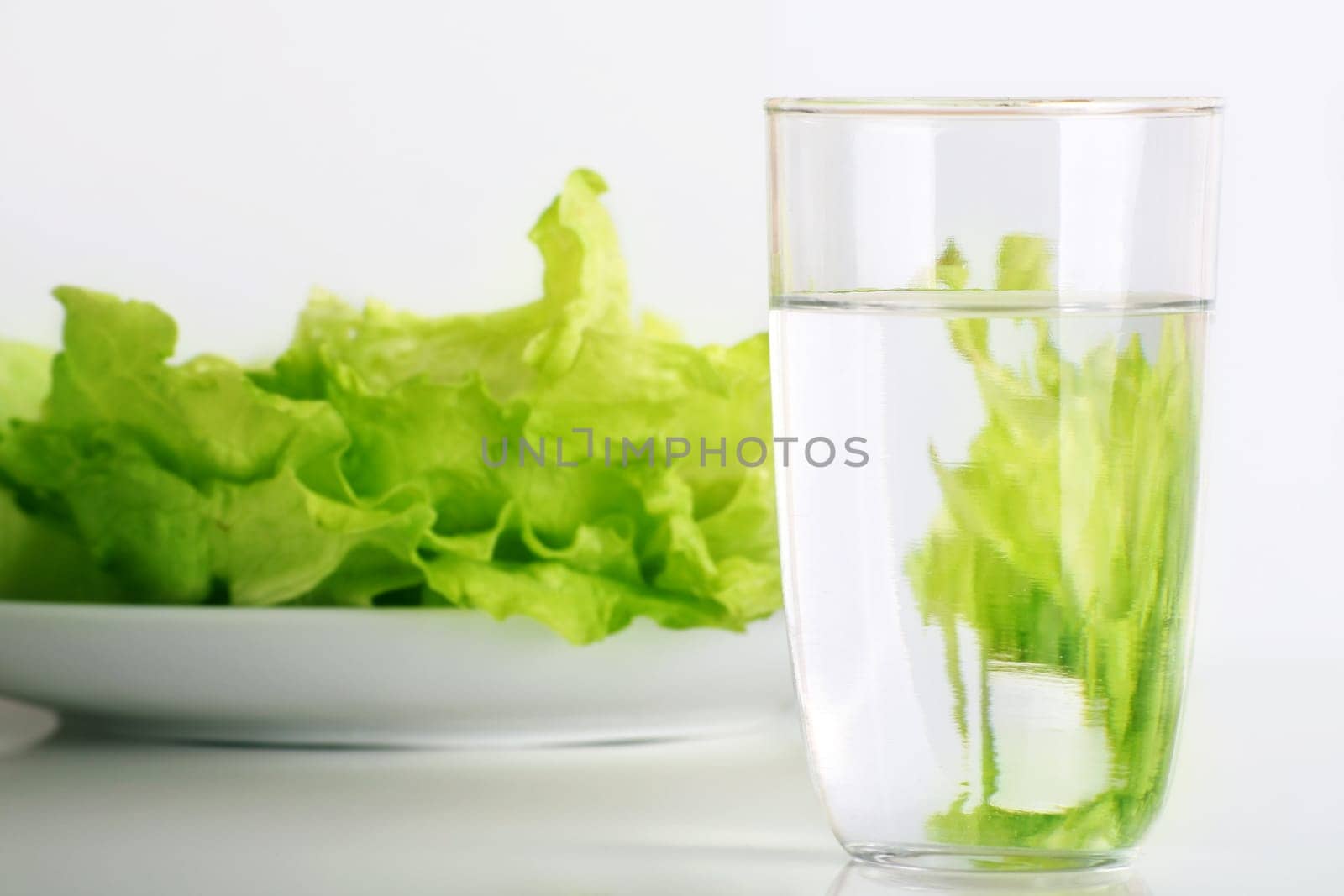 Salad and water