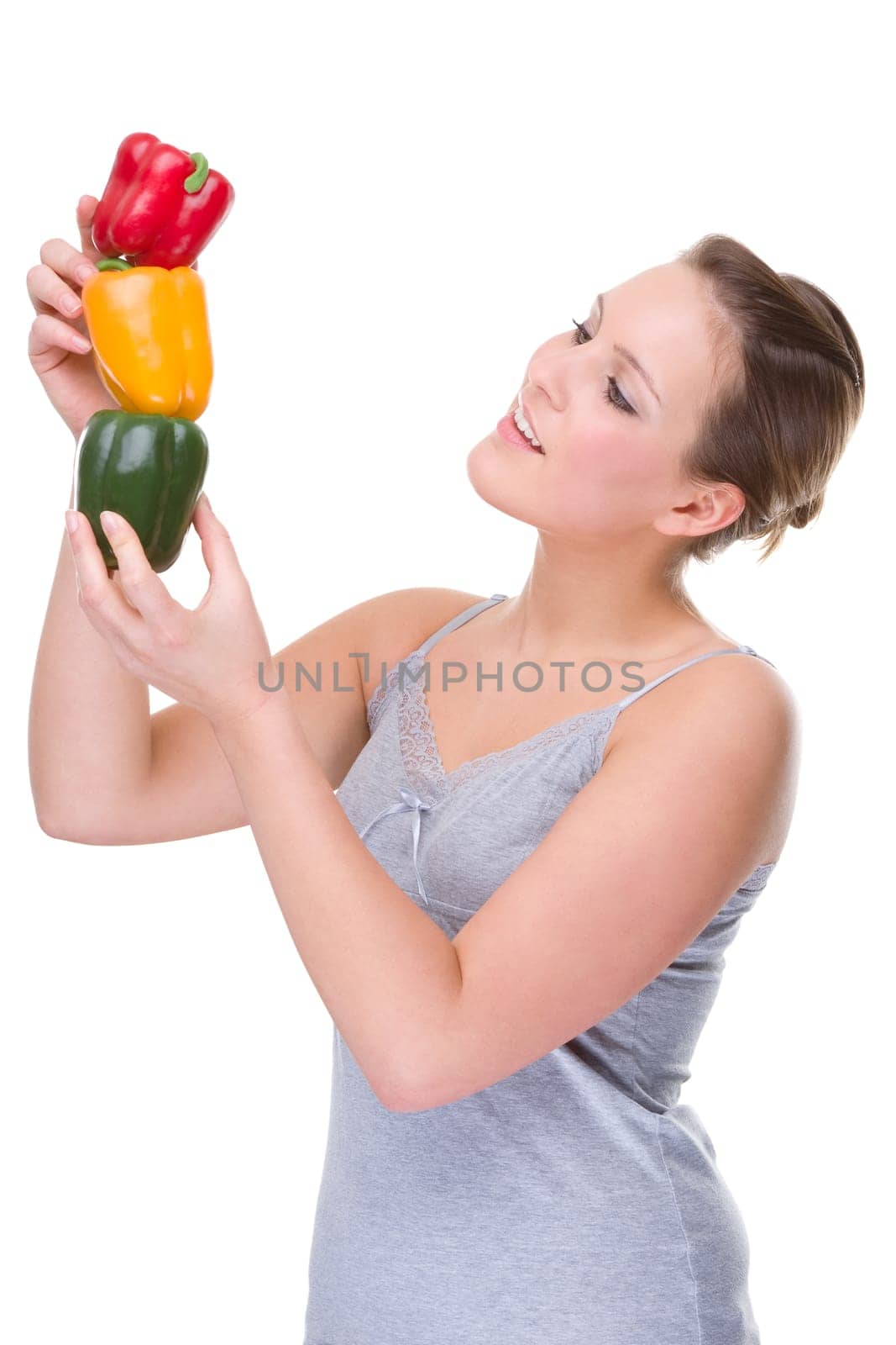 Young woman with bell pepper