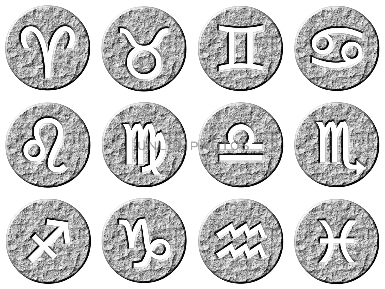 3d stone framed zodiac signs