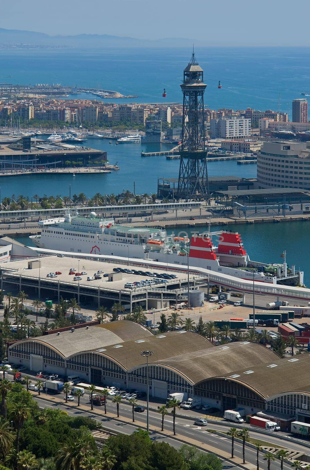 View of Barcelona's harbour district