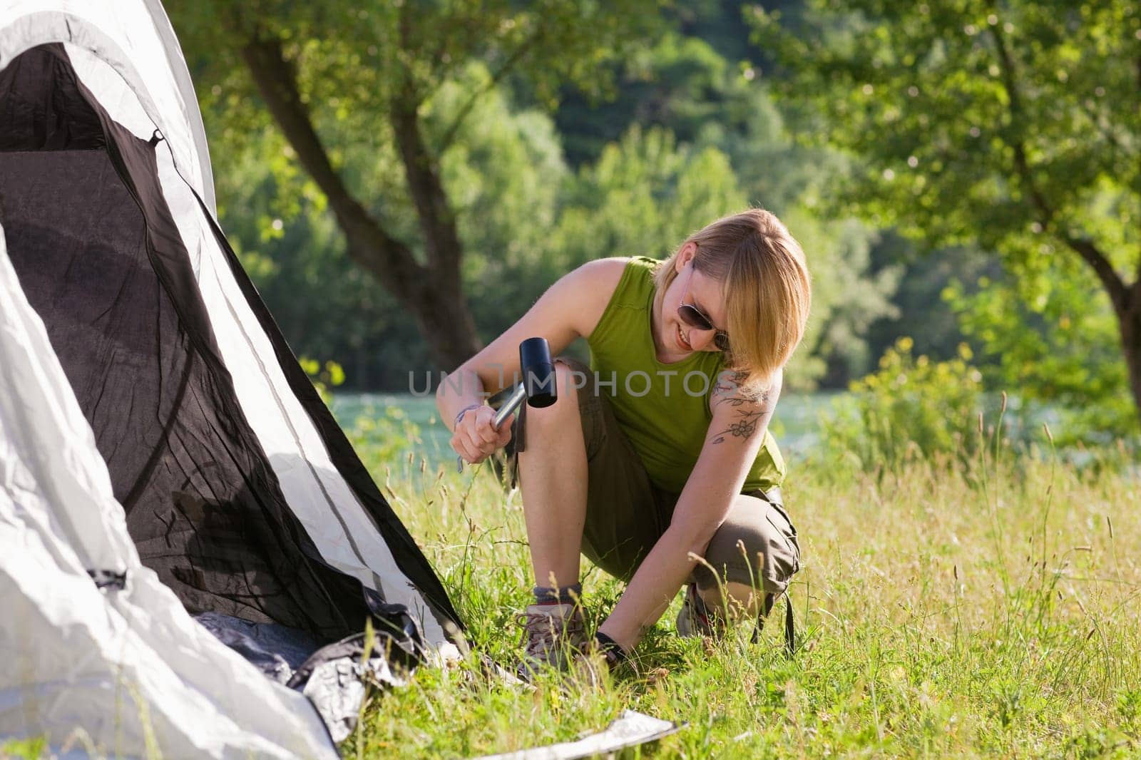 woman hiking