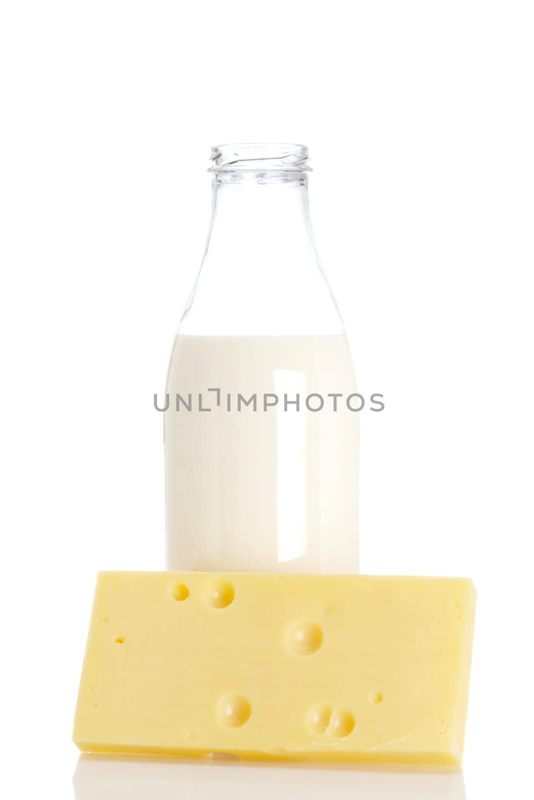 Cheese and milk bottle