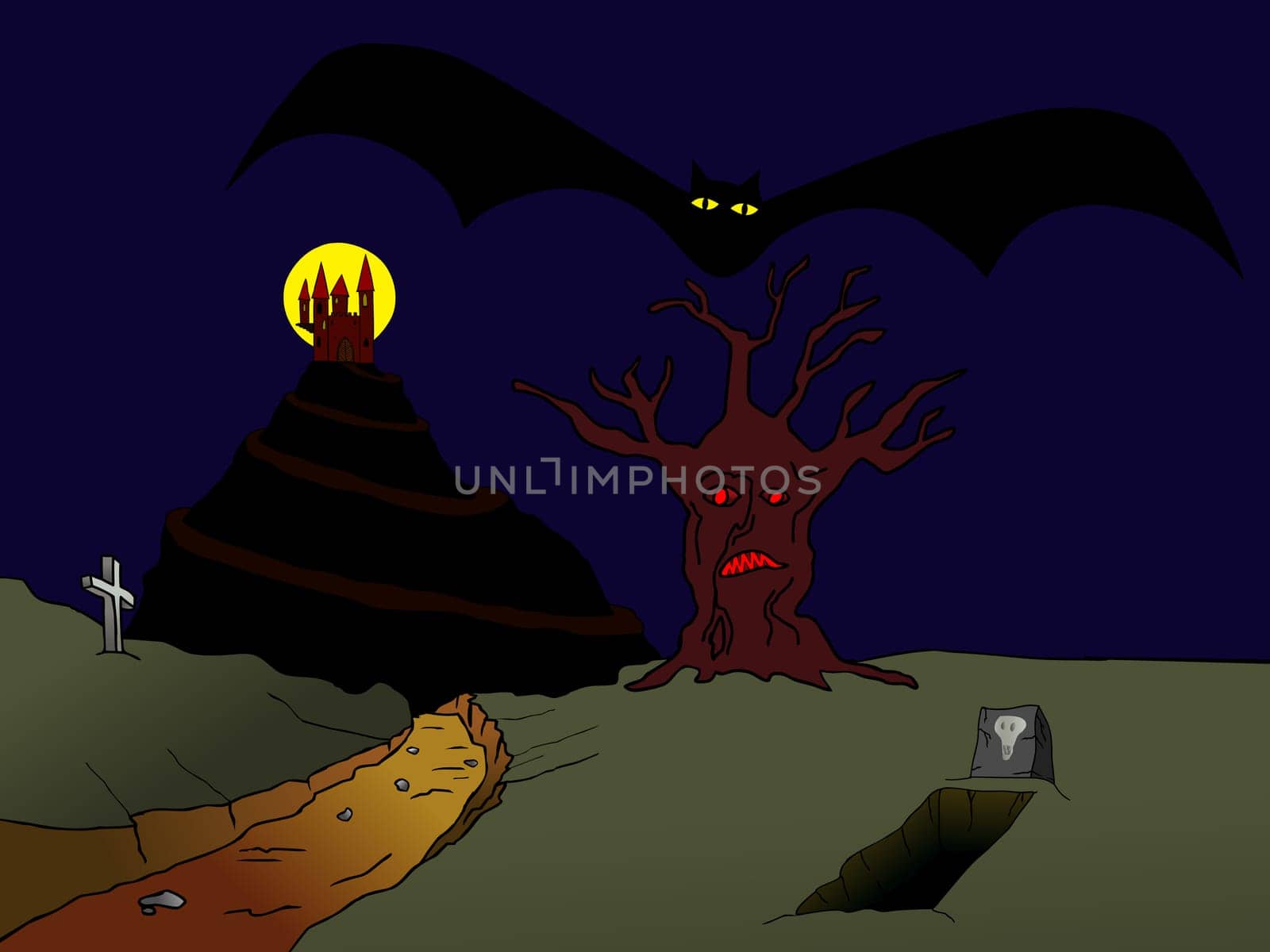 old haunted castle on the hill