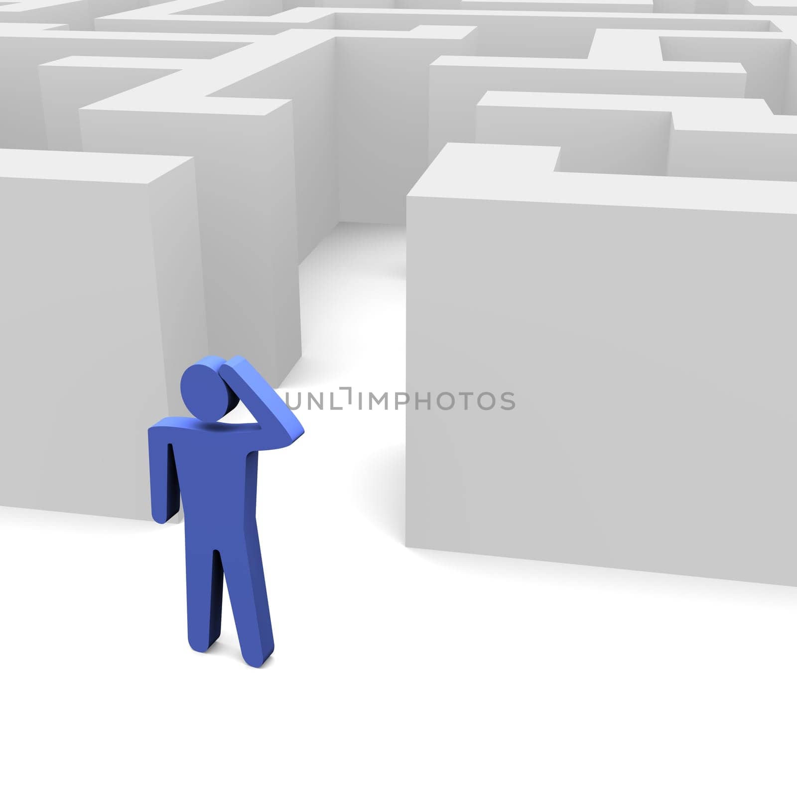 Person in front of labyrinth