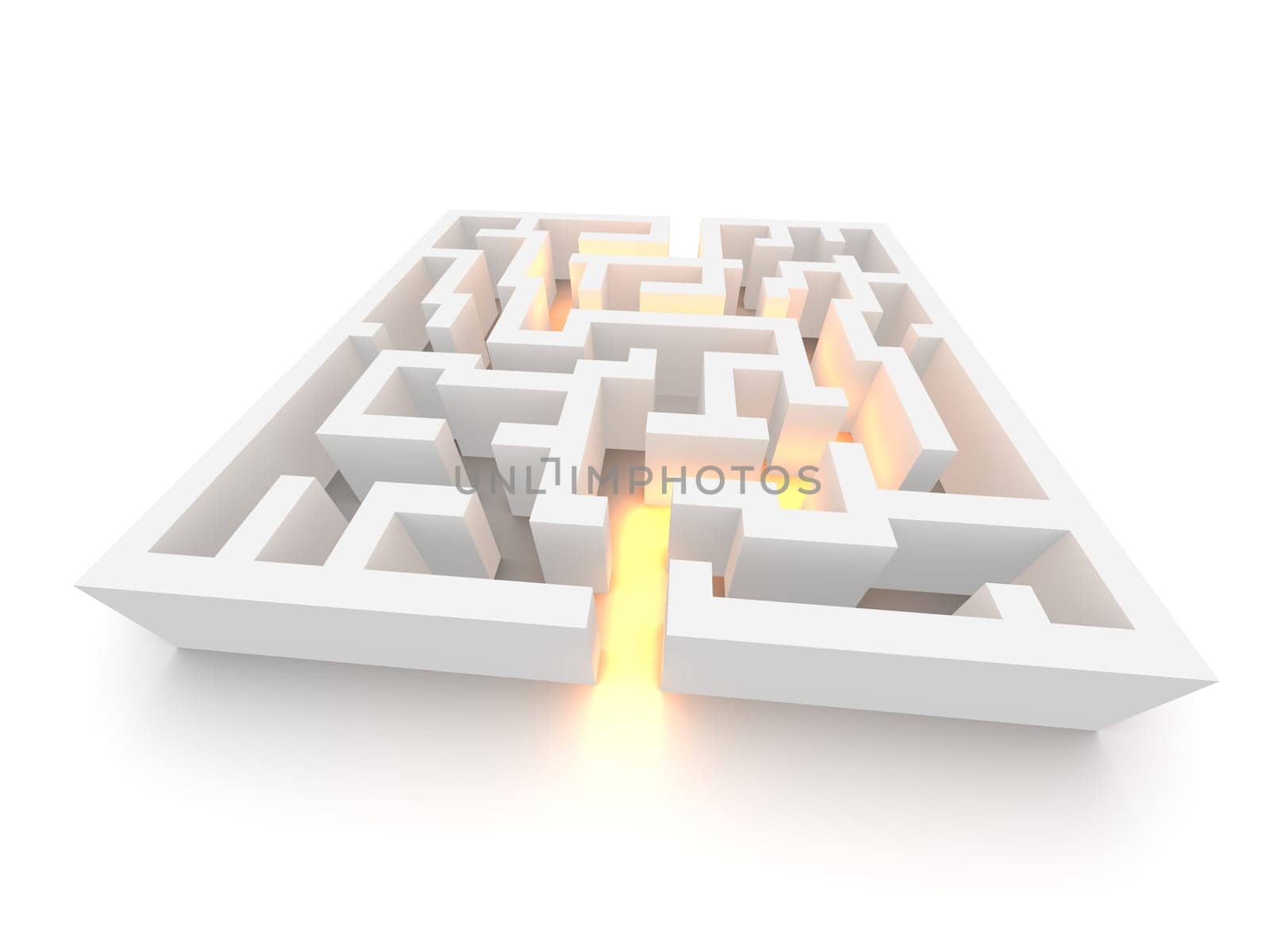 Path through labyrinth. 3d rendered imag