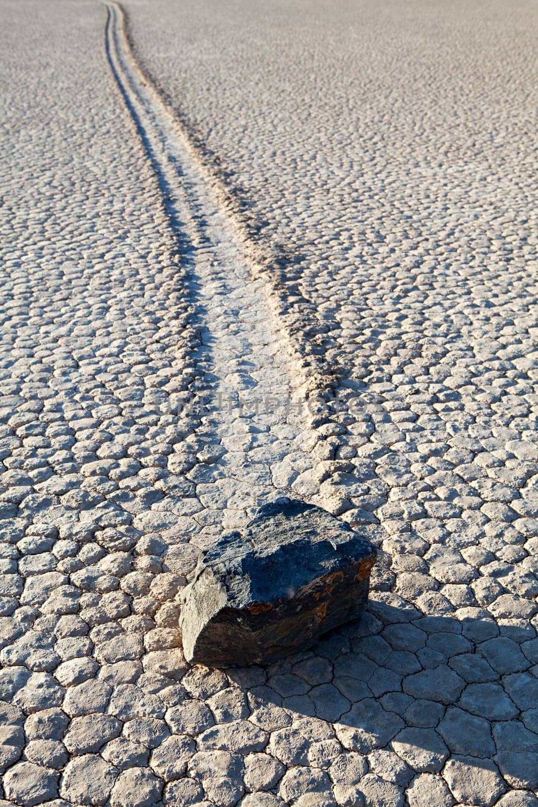 Death Valley Racetrack Playa rock on lakebed
