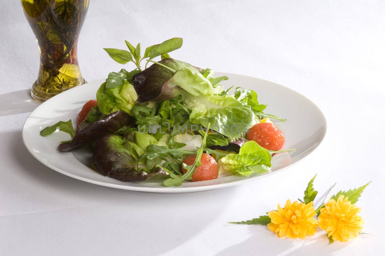 Salad with flower