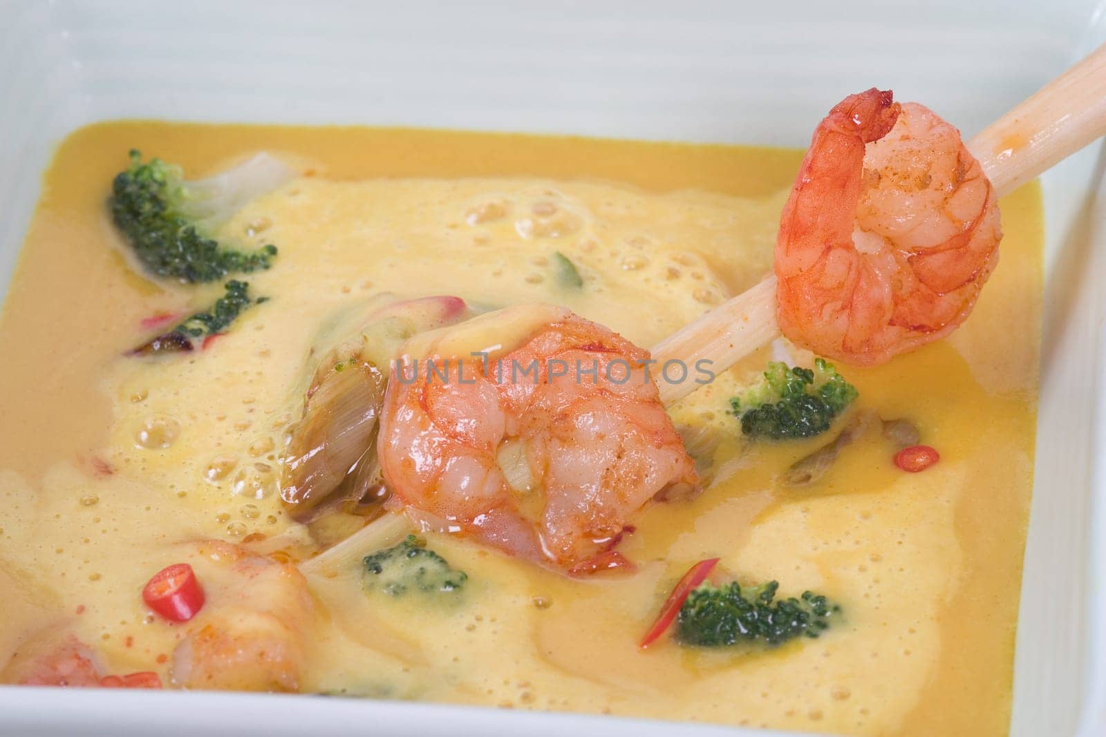 Shrimp soup up close