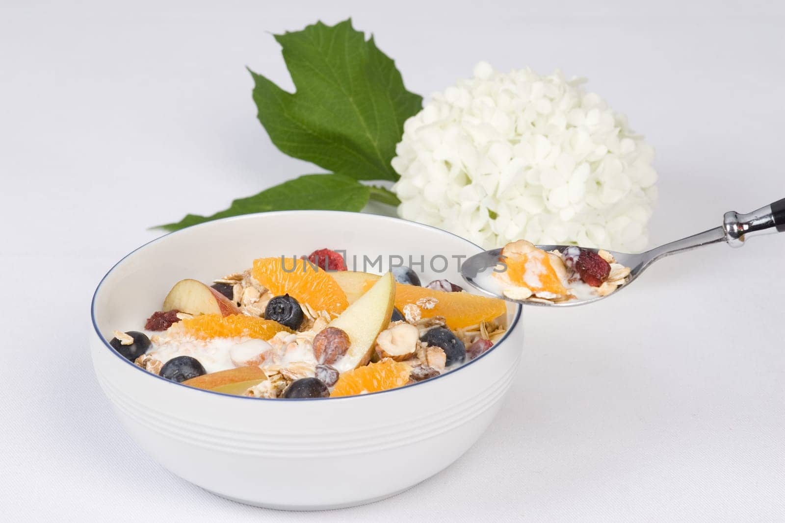Muesli with spoon