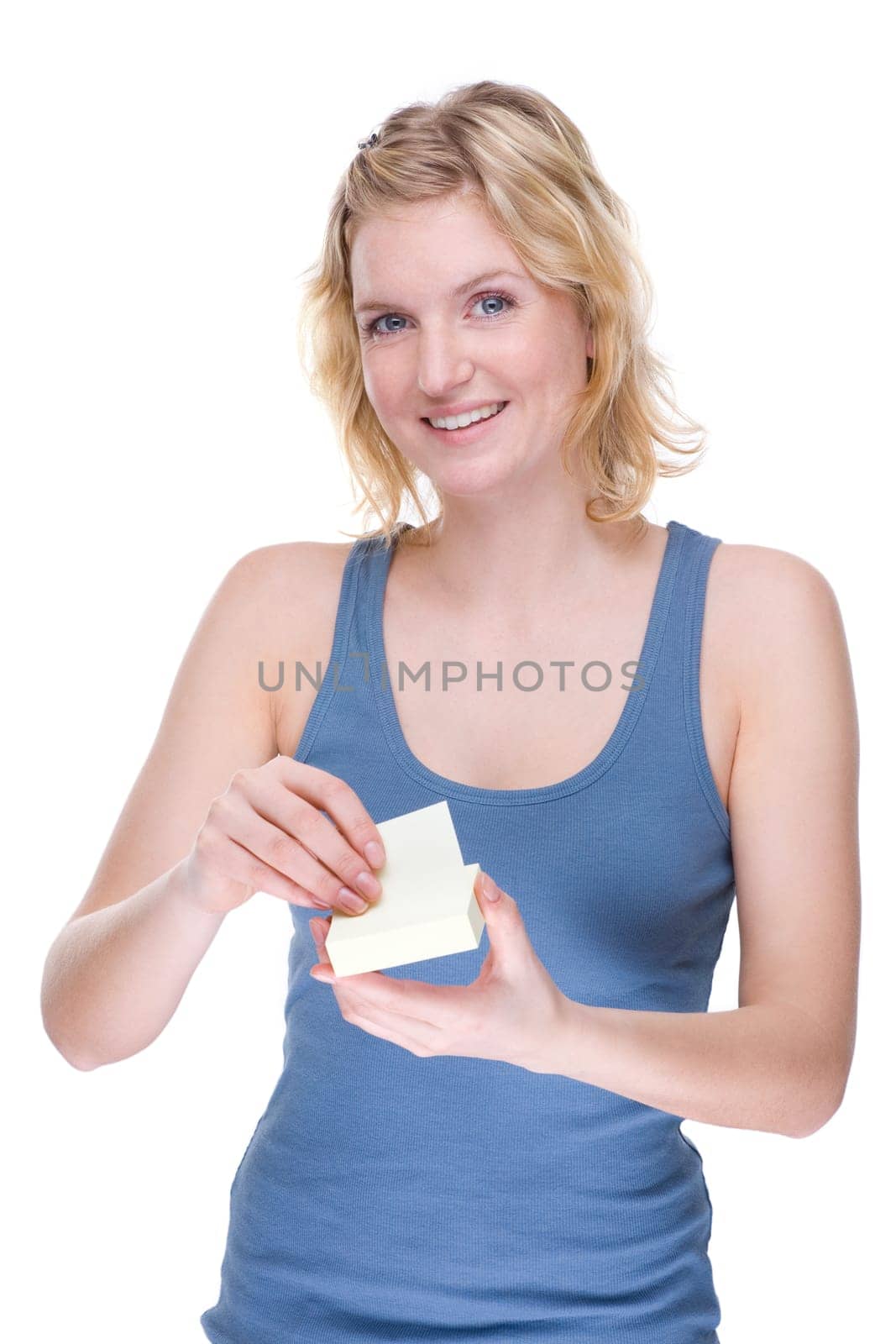 Businesswoman with notepad