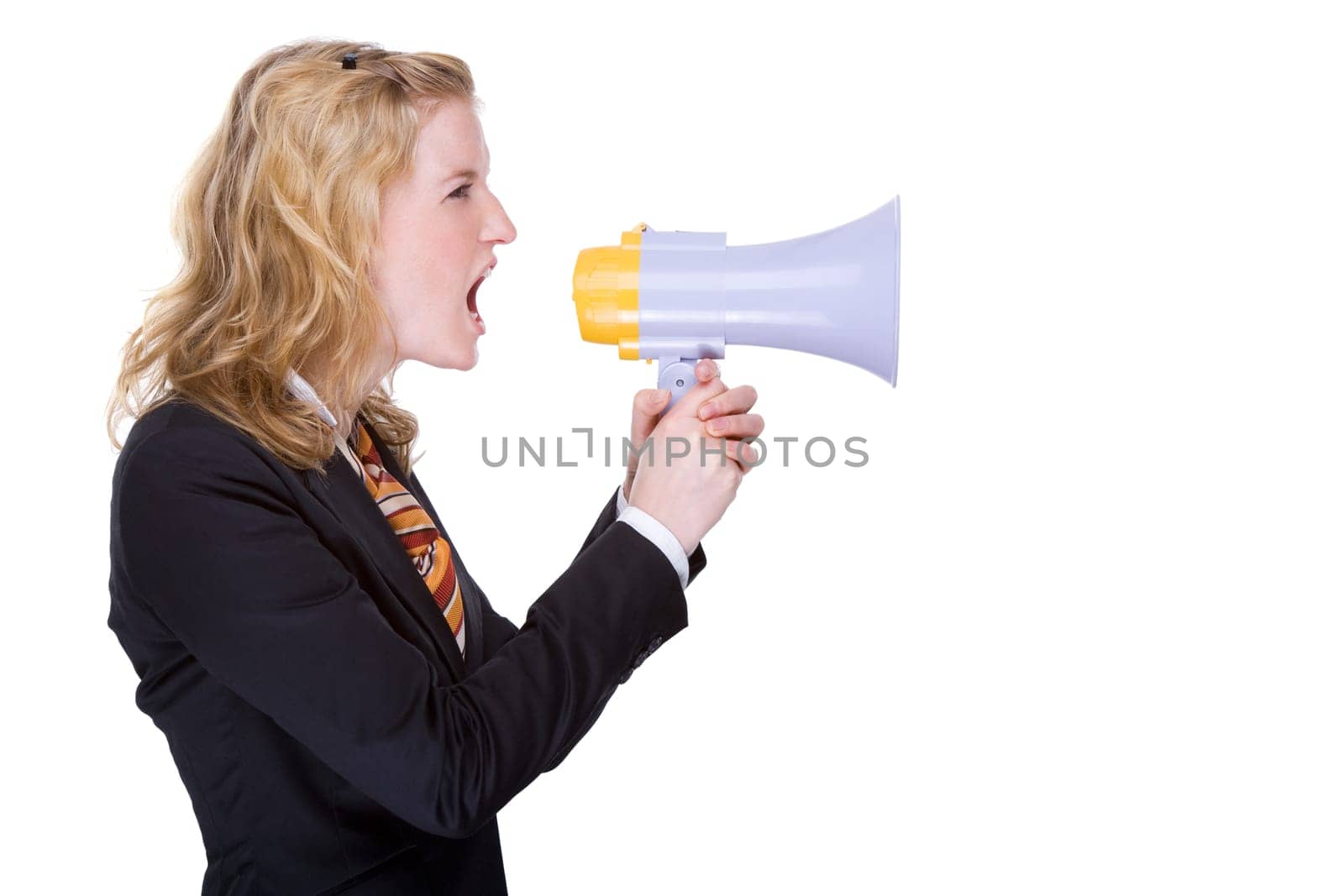Businesswoman with megaphone