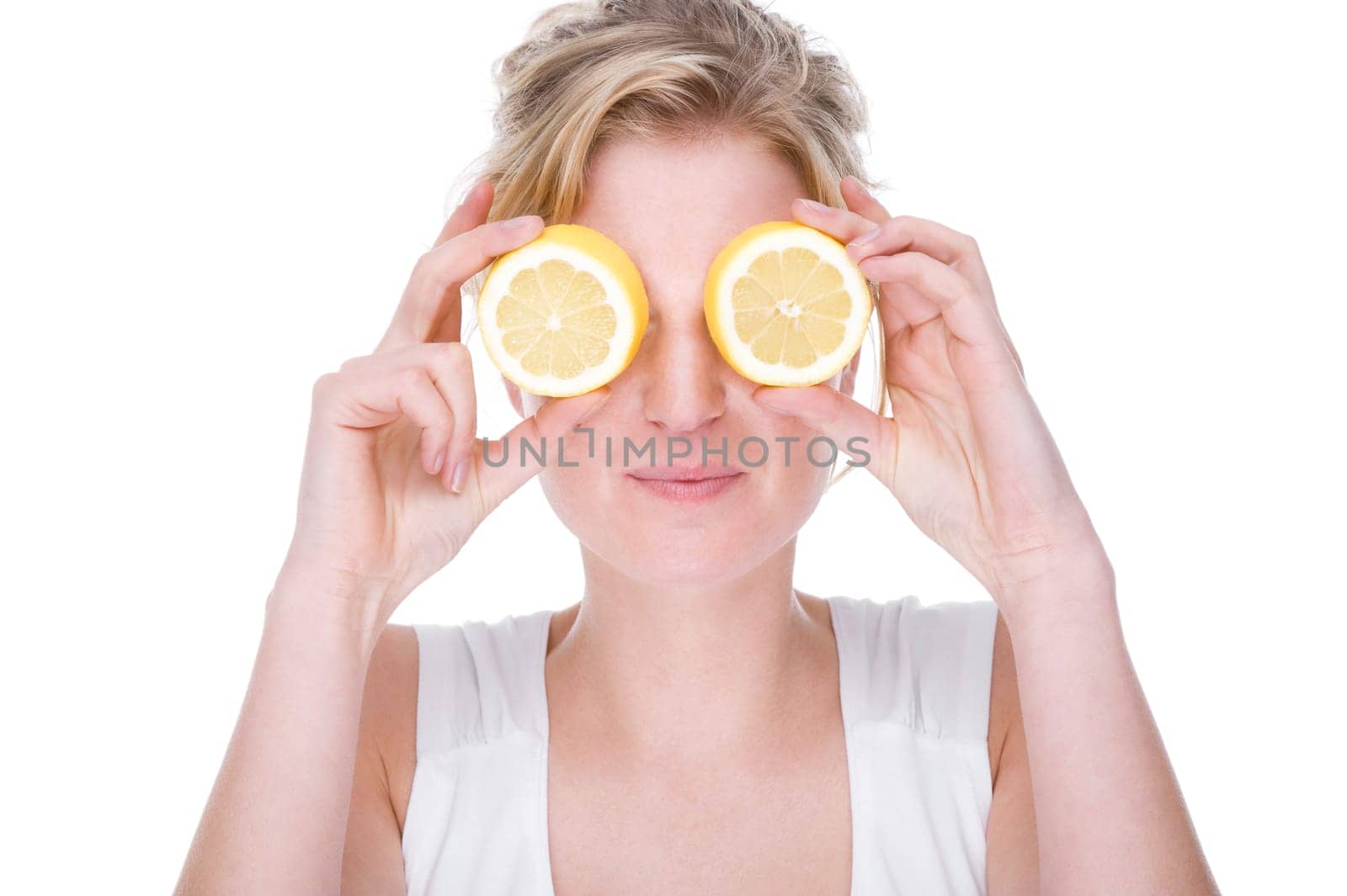 Young woman with lemons