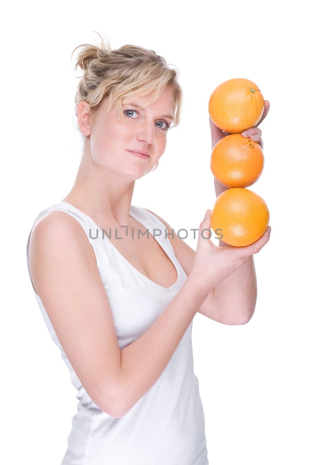 Young woman with orange