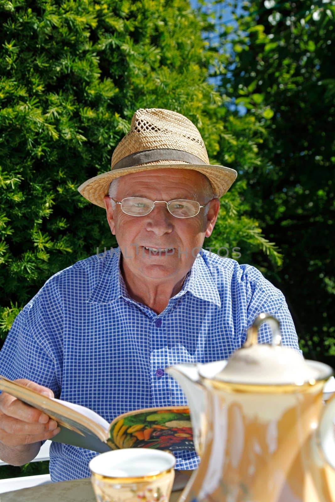 Senior in the garden
