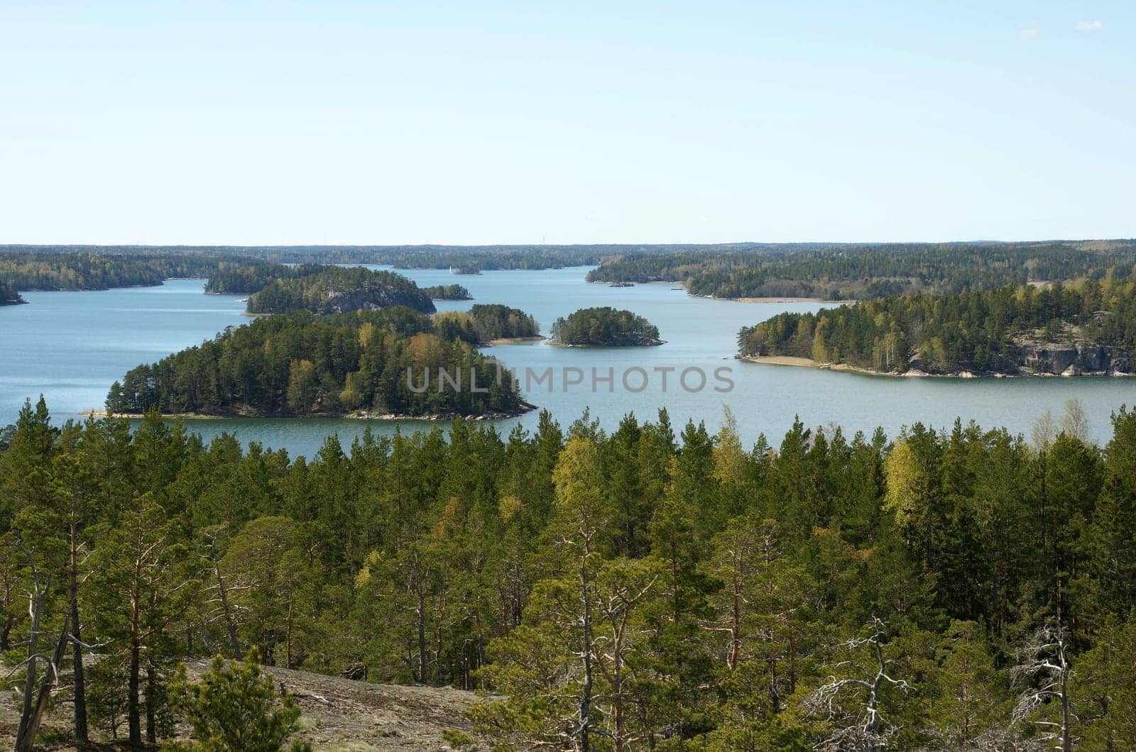 seen from Kasberget on the island of Lillandet near Nagu. The archipelago off Turku has 20,000 islands. This view was the reward of a hike on the Kasberget with a panoramic view