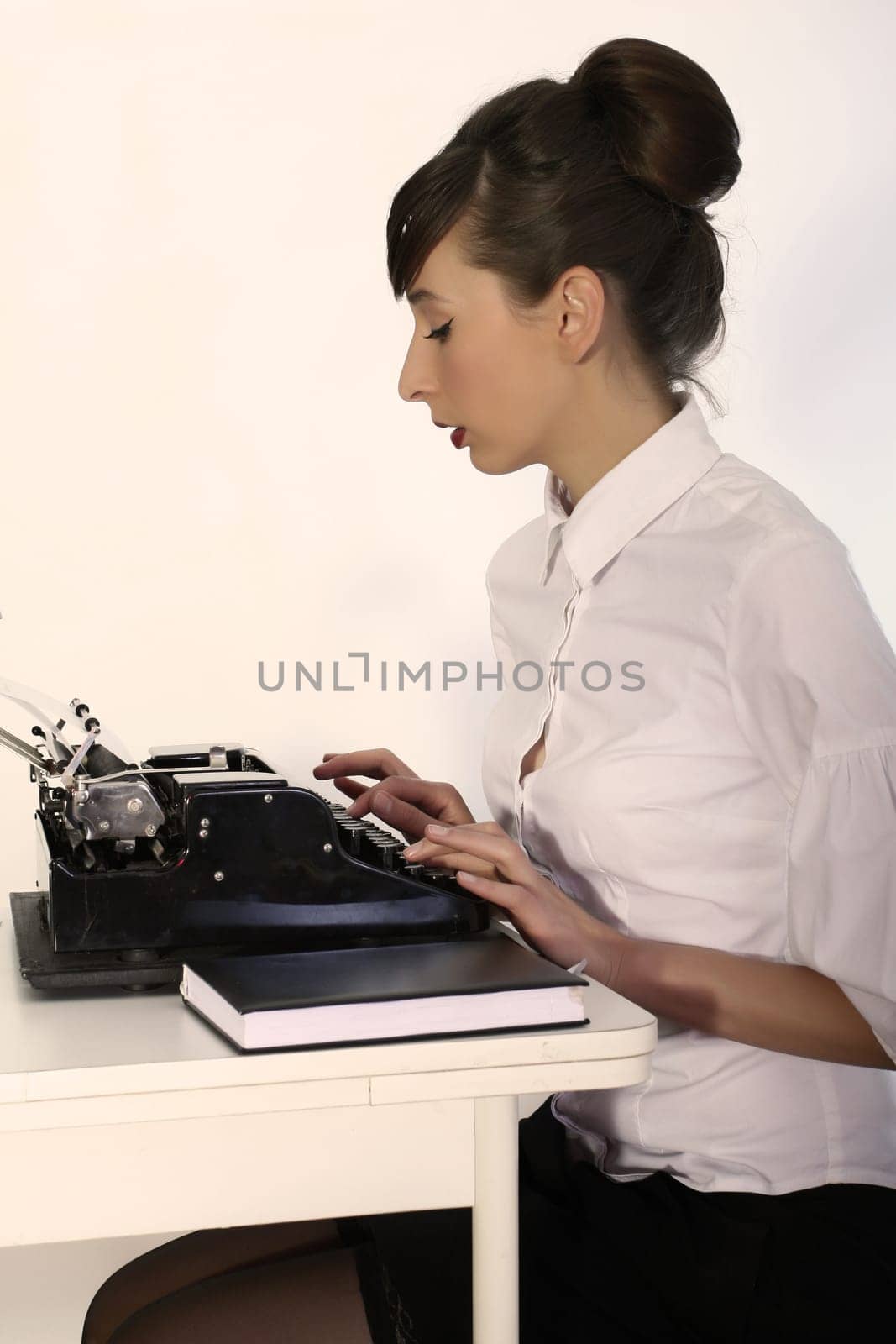 secretary with typewriter