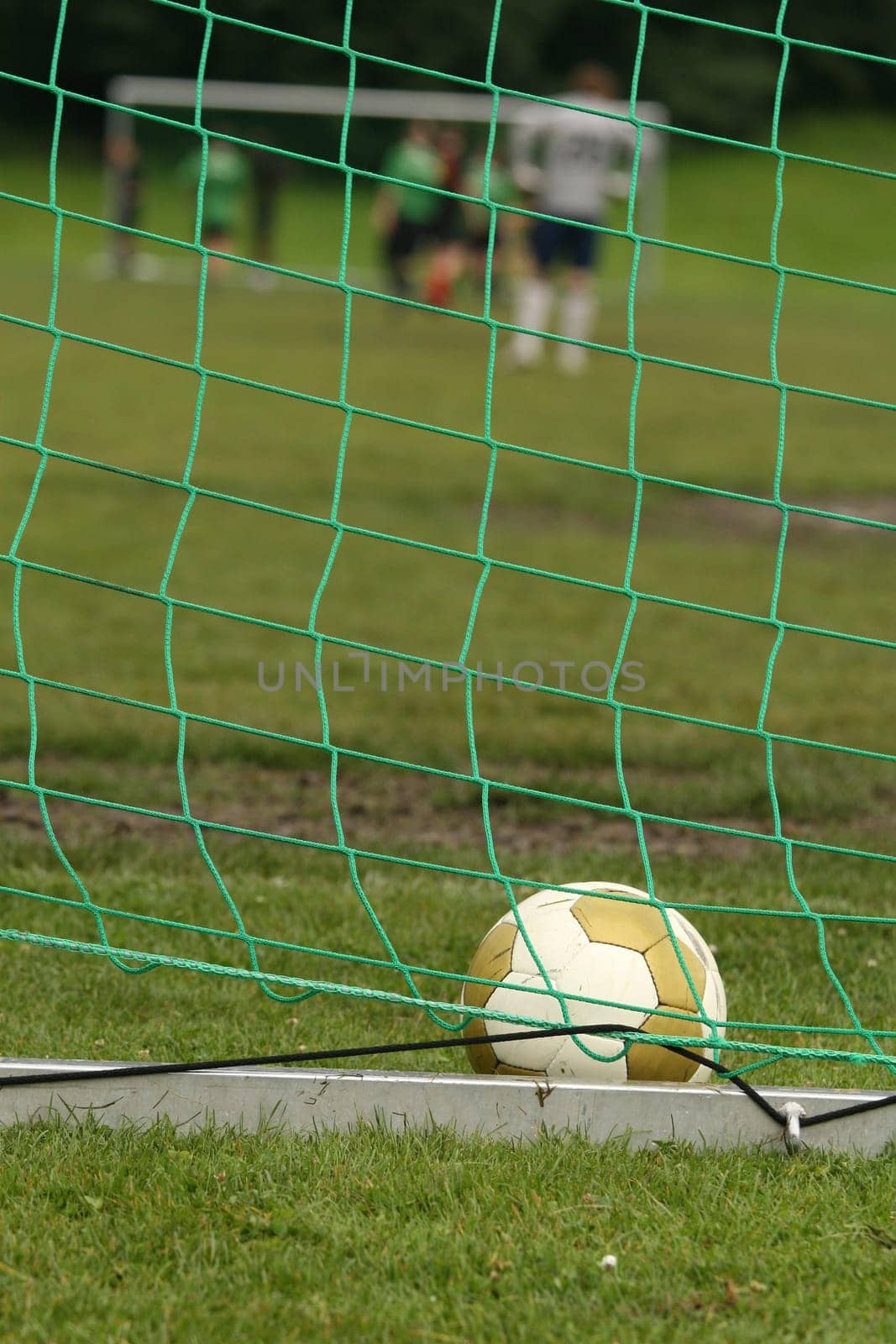 Soccer ball in goal