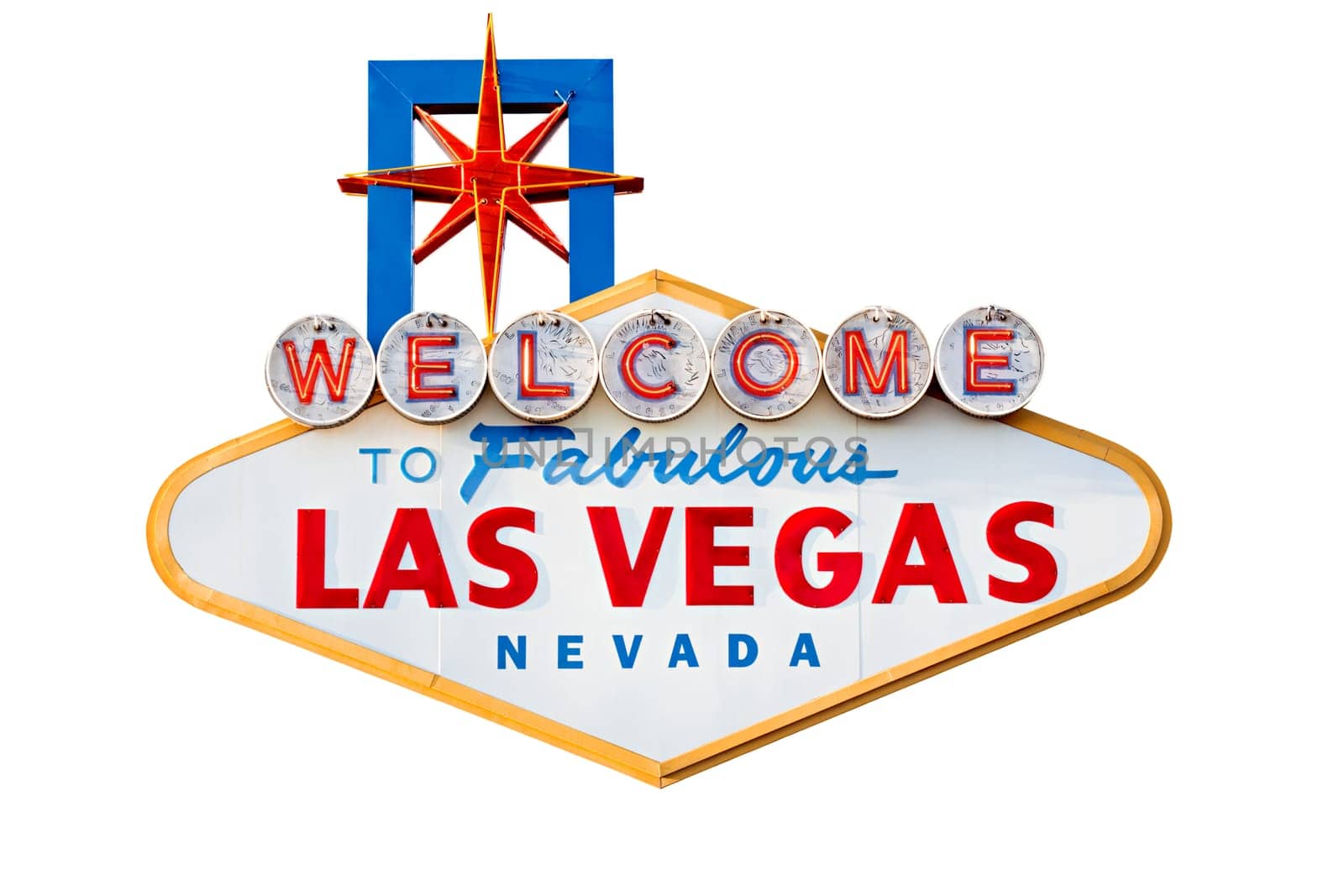 las vegas sign isolated on white