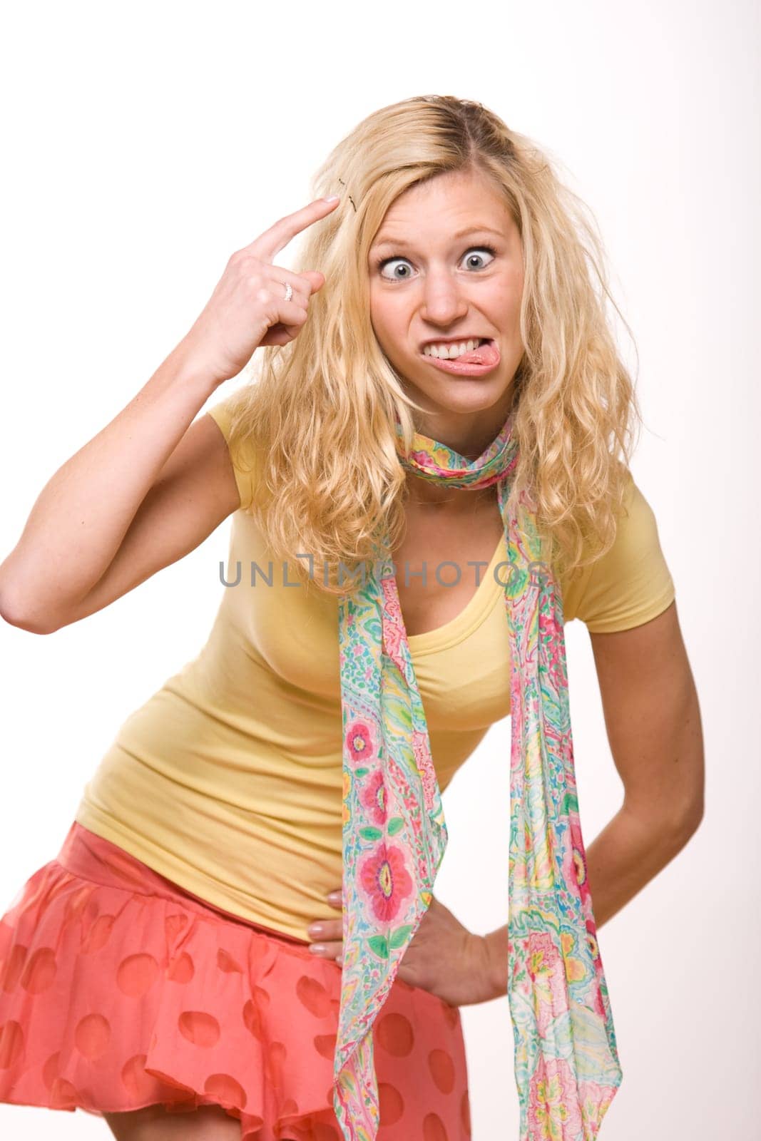 Goofy Blond Girl Wondering