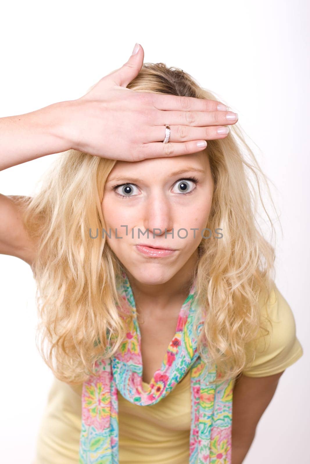 Blond Woman In Distress