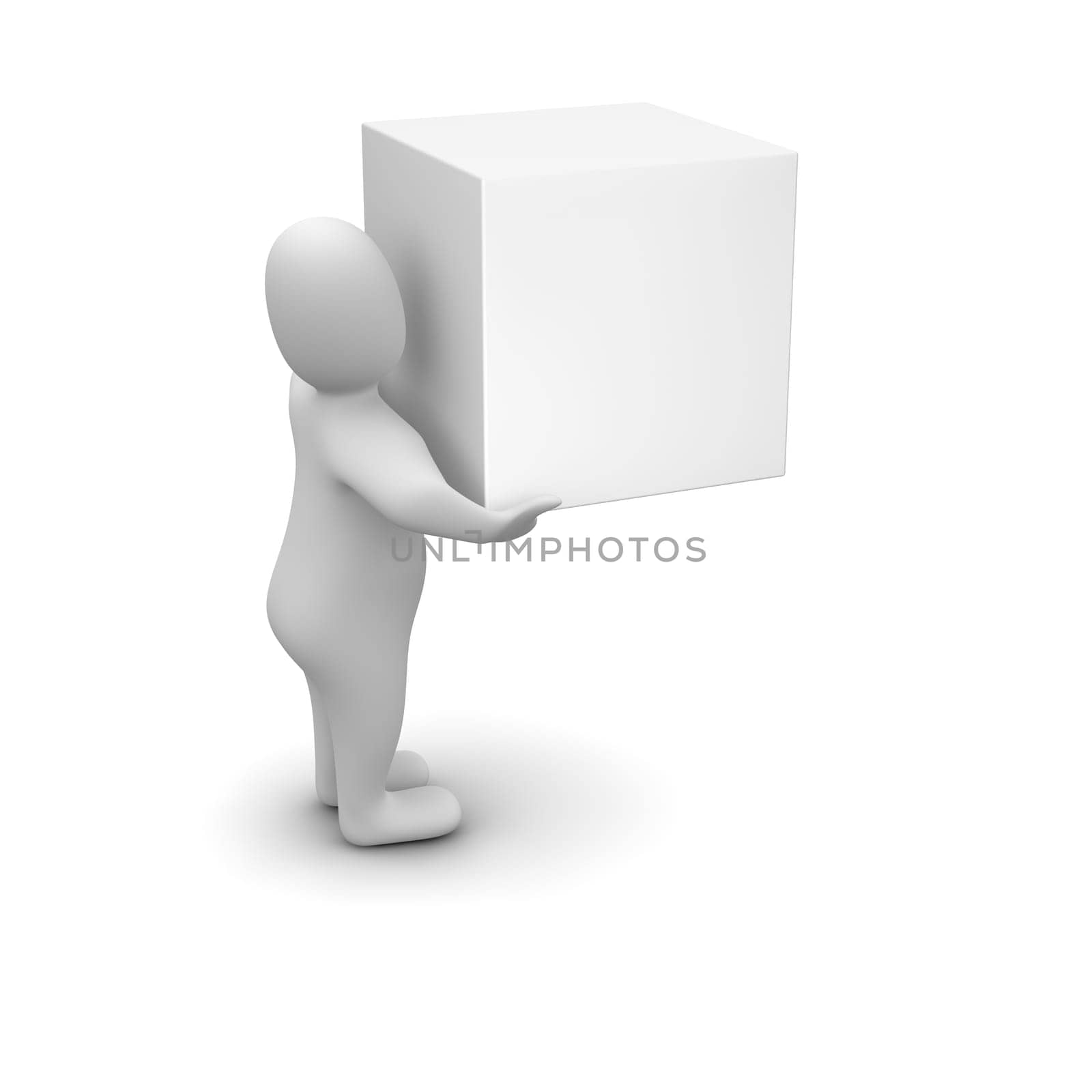 Man carrying blank box
