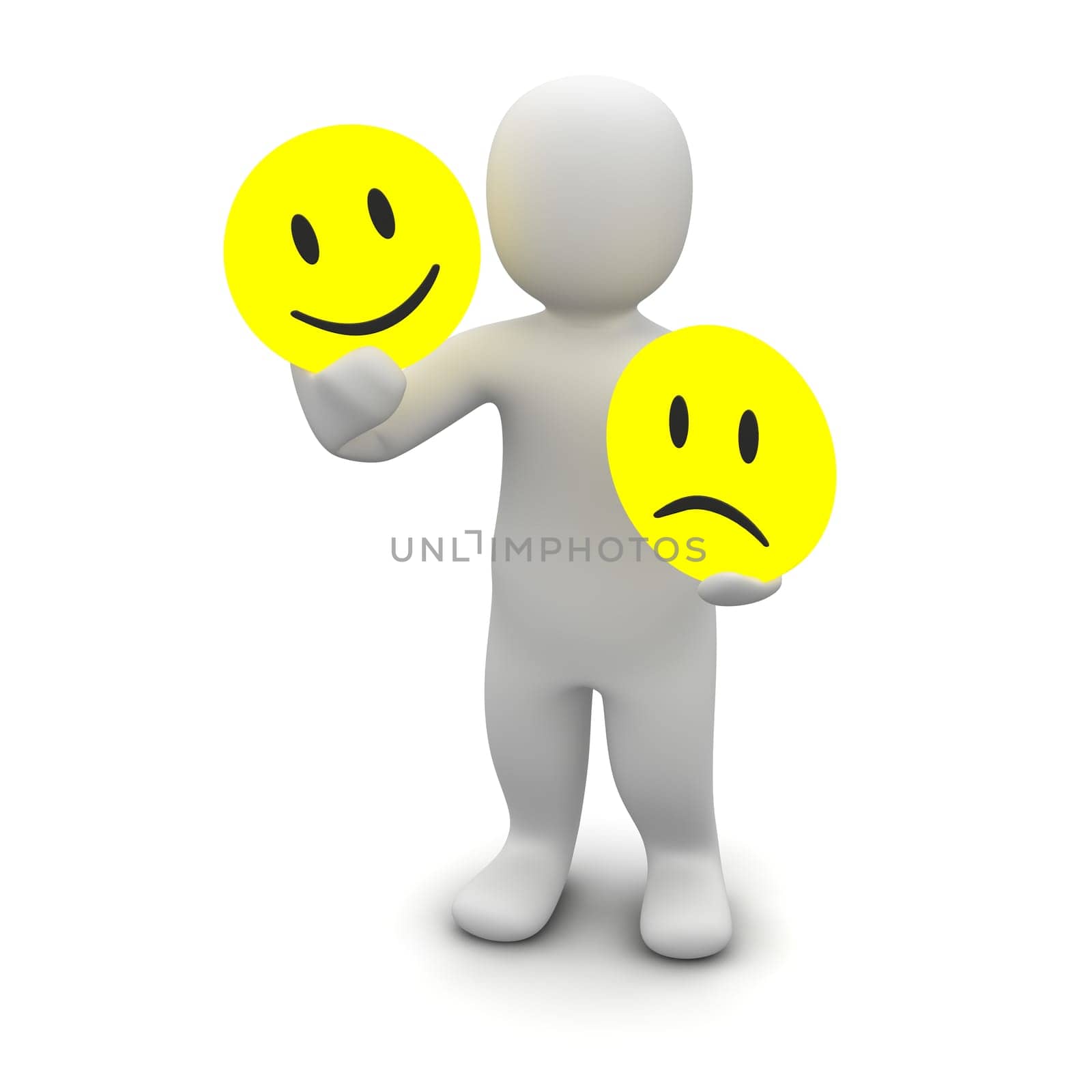 Man with emotions symbols