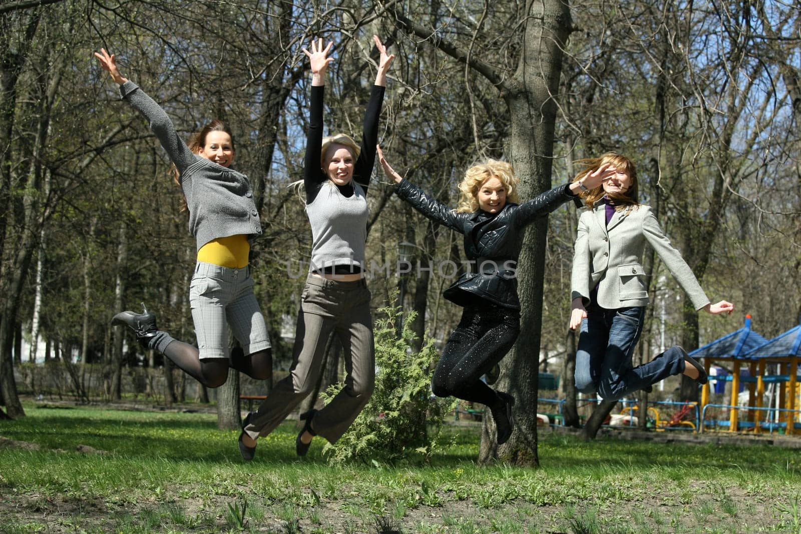 girls jumping