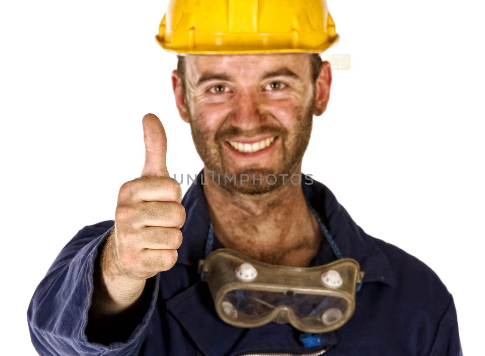 confident labourer thumn up