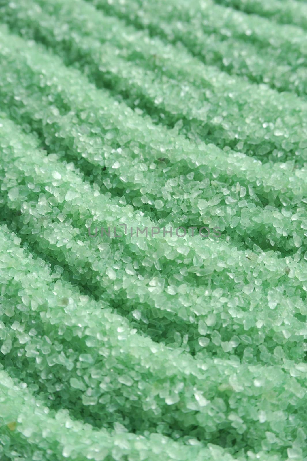 Green crystals of sea salt