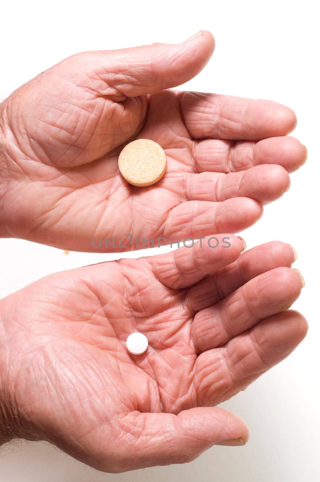Senior hands with tablets
