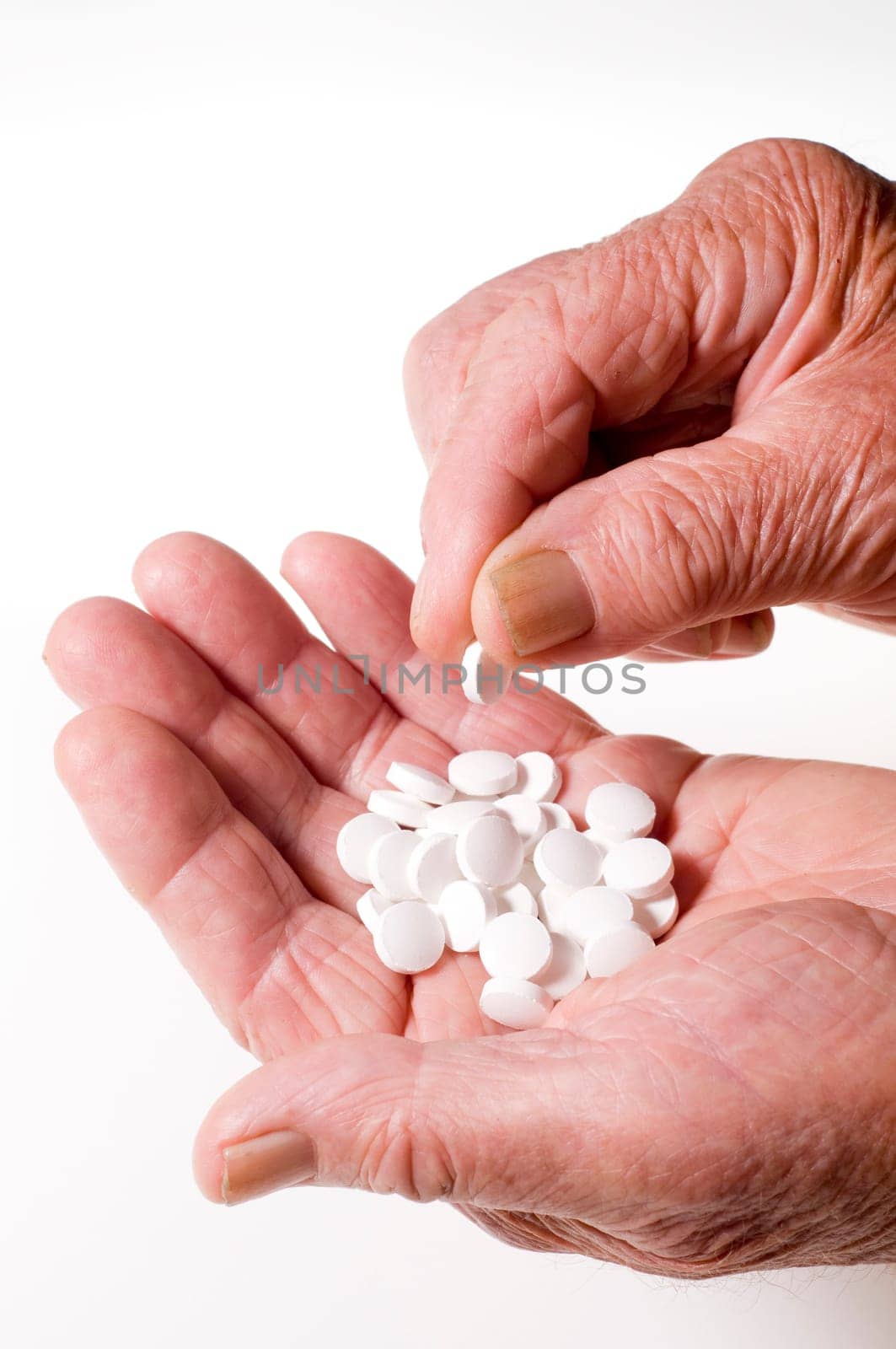 Senior hands with tablets