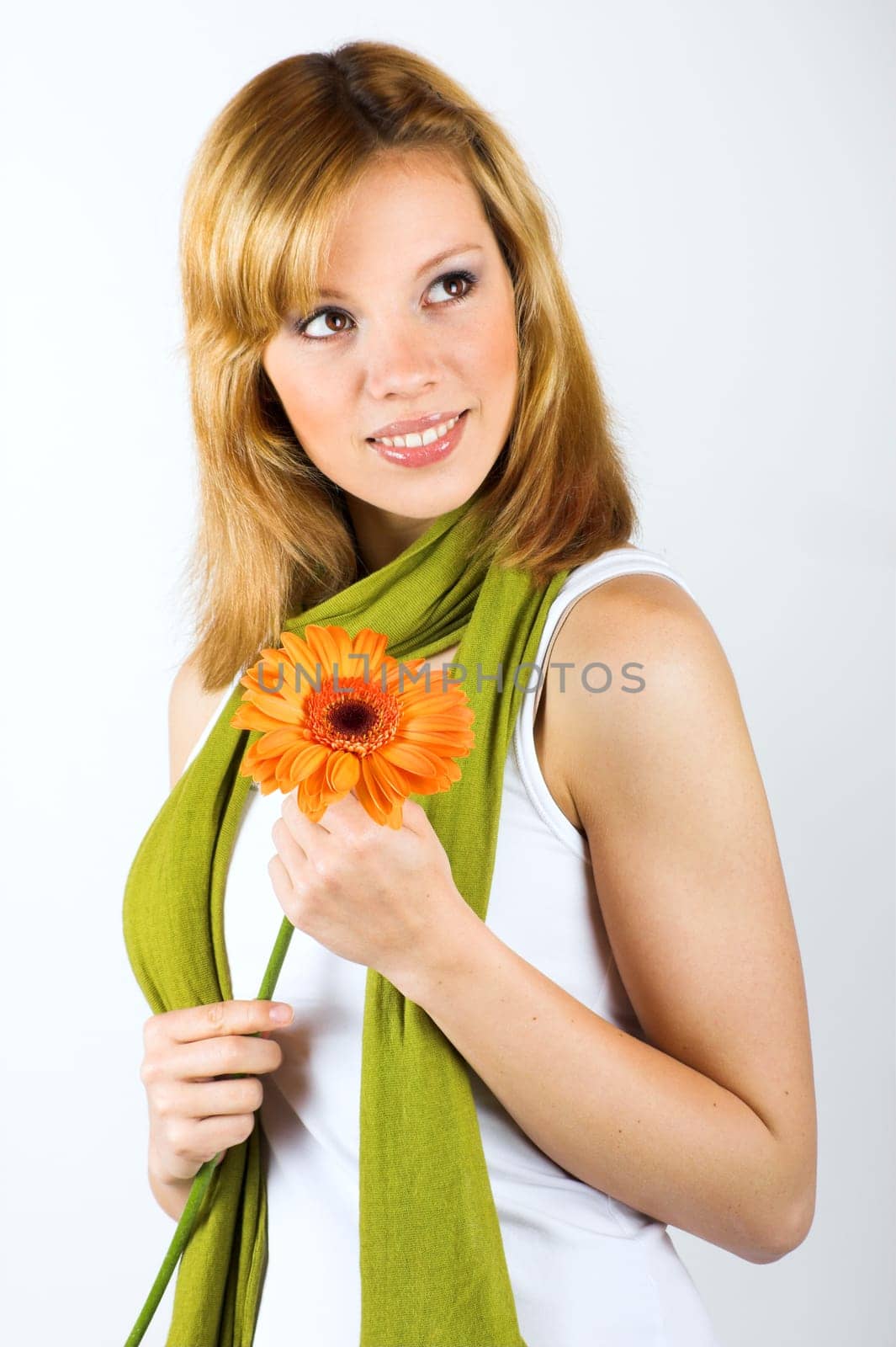 Woman with gerbera