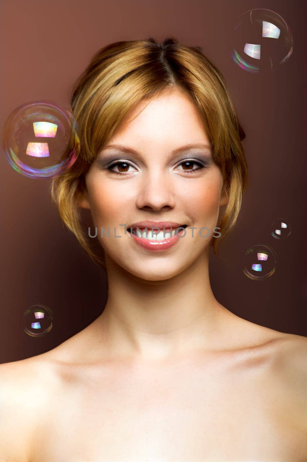 Woman with soap bubbles