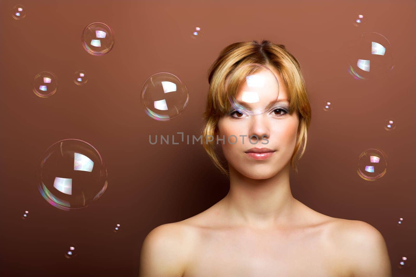 Woman with soap bubbles