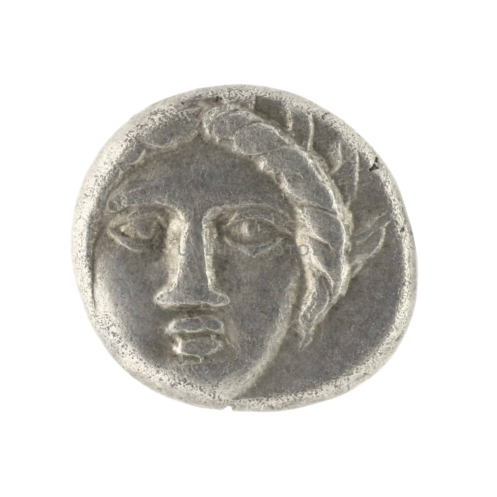 Apollo on Ancient Greek Half Drachm 400 BC
