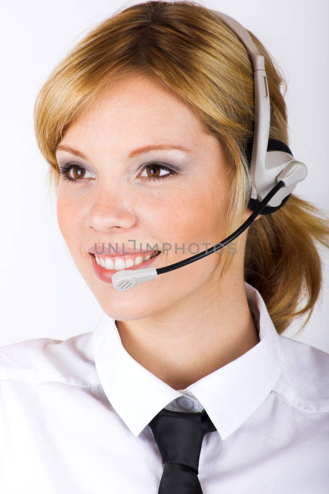 Woman with headset