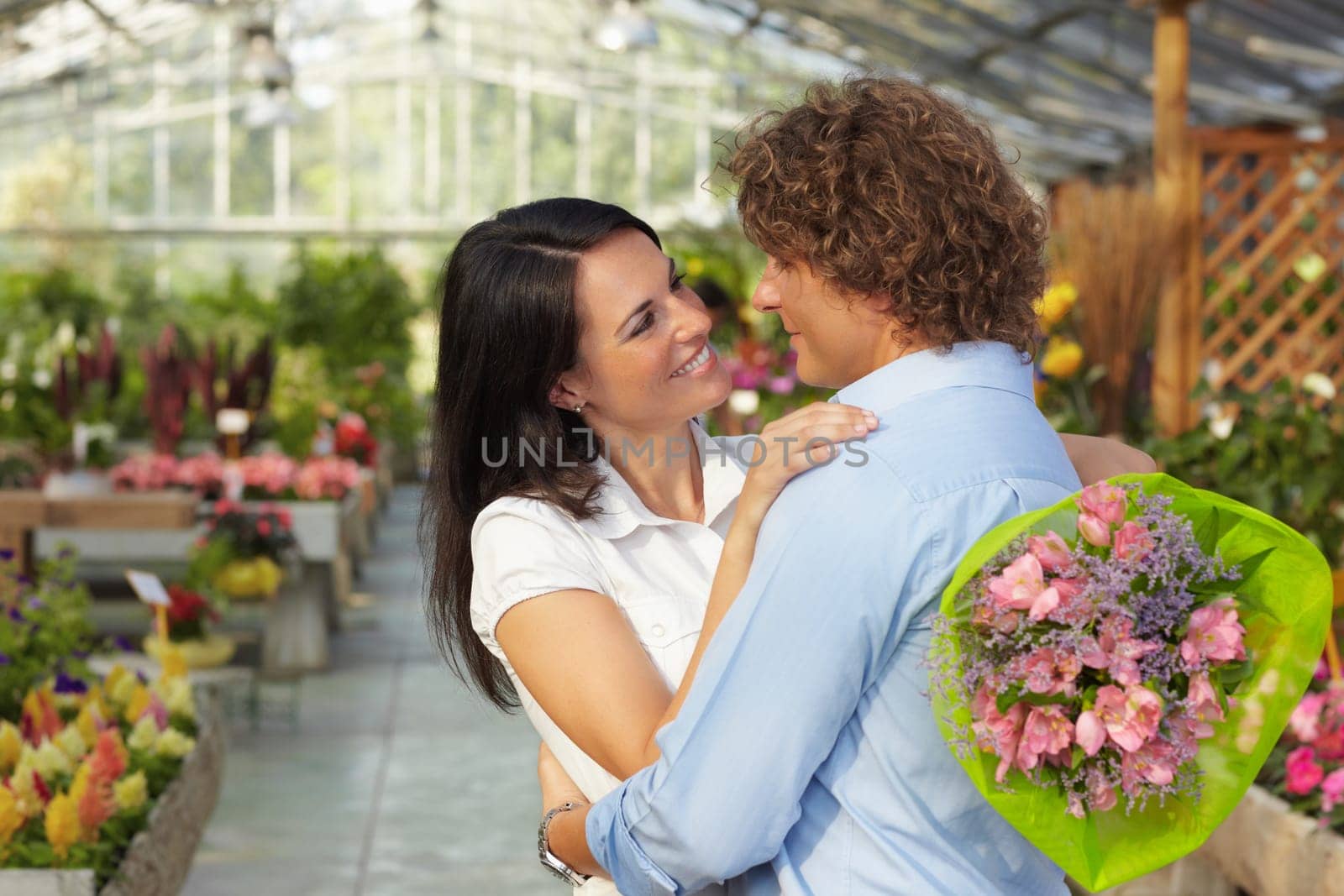 couple shopping in garden center