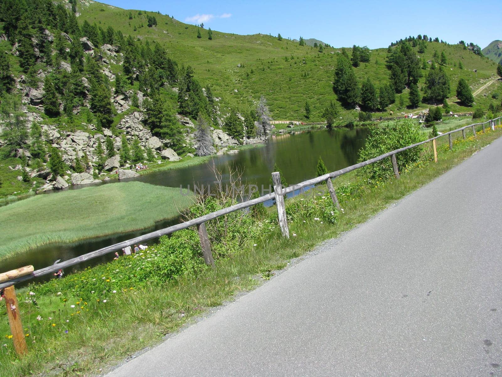 Lake next to the road