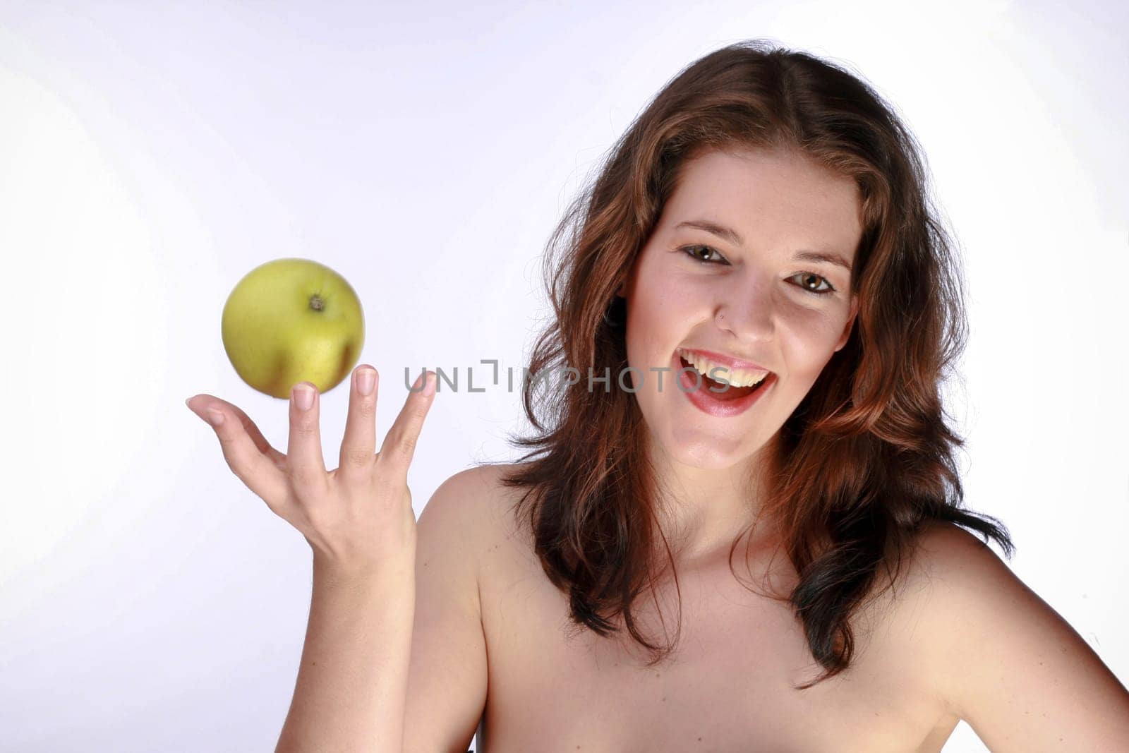 Beautiful Woman Tossing An Apple