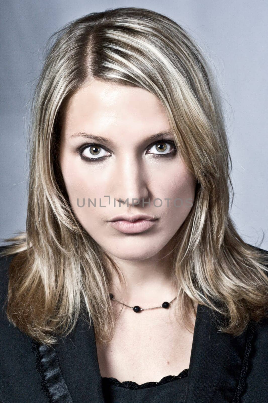 Serious Beautiful Blond Woman