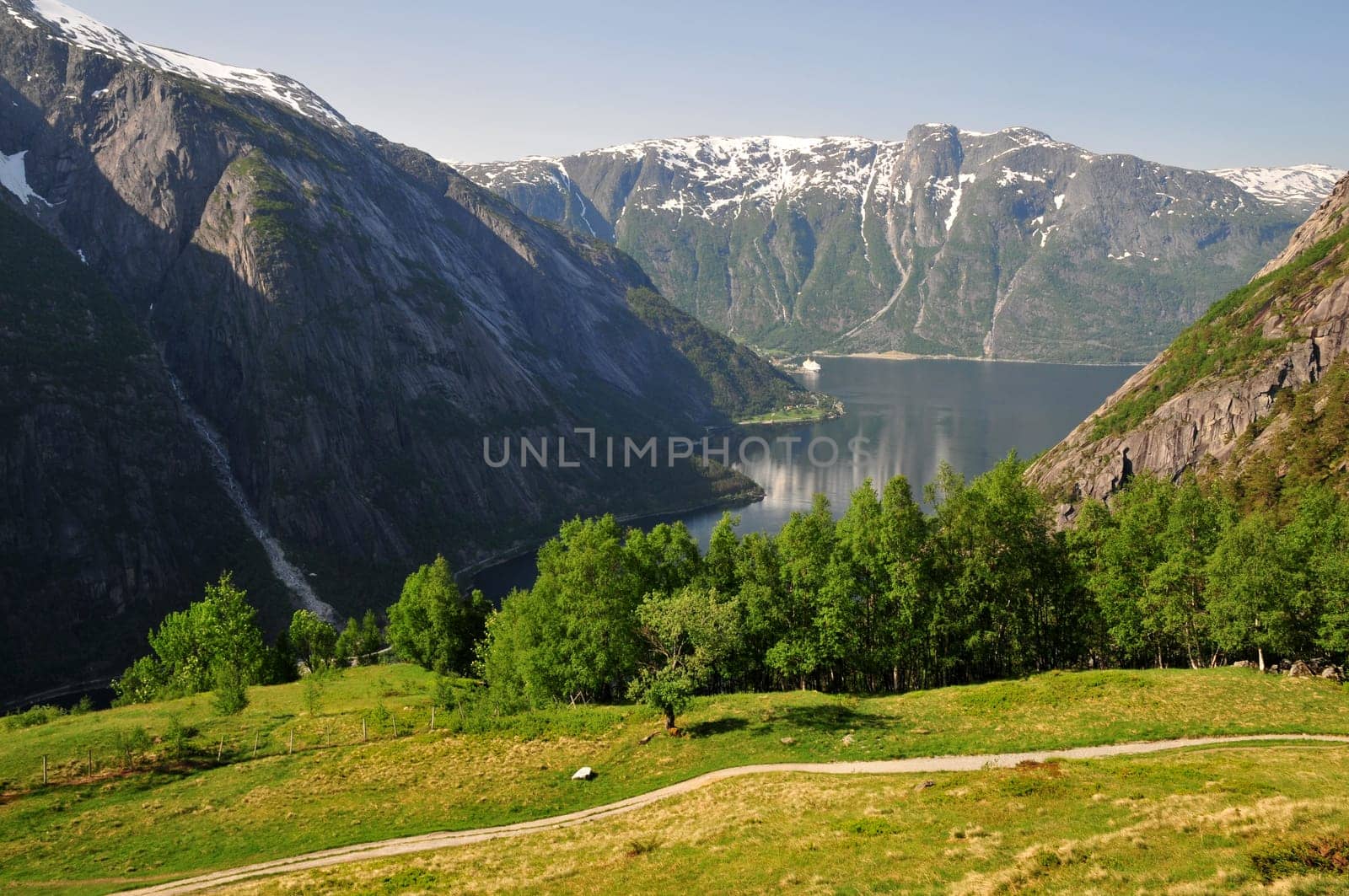 View from Kjeåsen to Simadalsfjord in Norway
