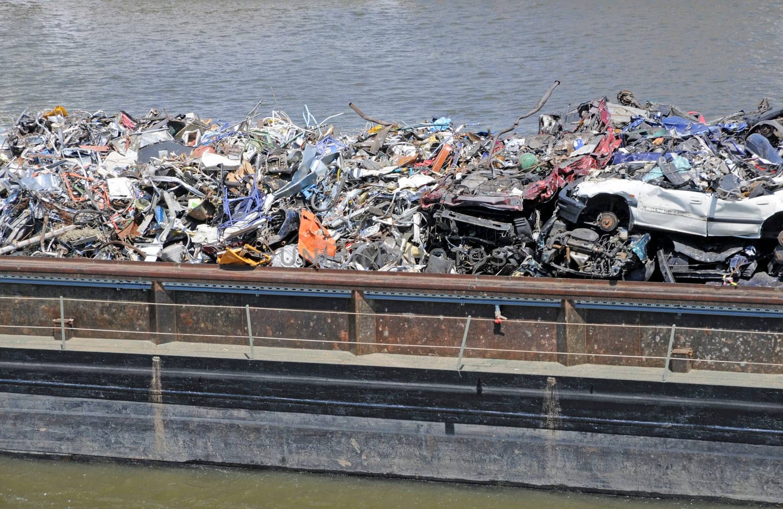 Scrap metal on a barge