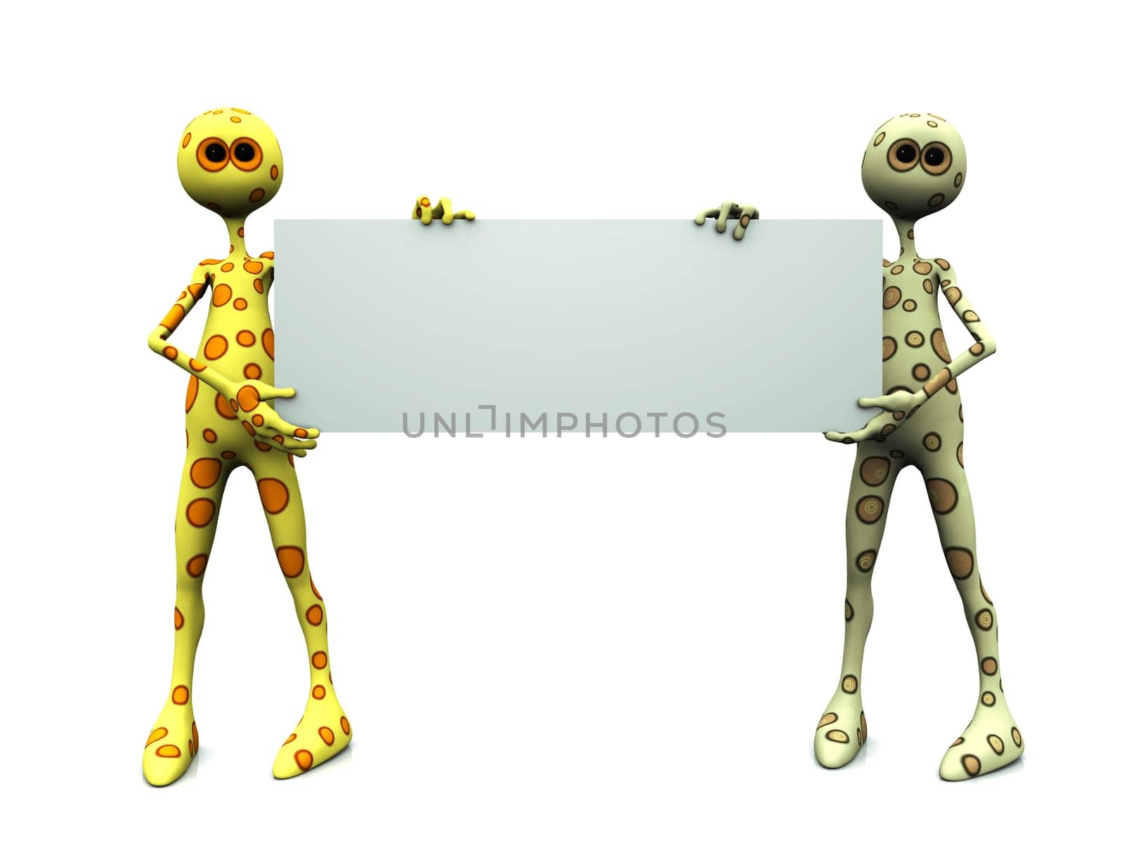 Dotted figures with blank sign.