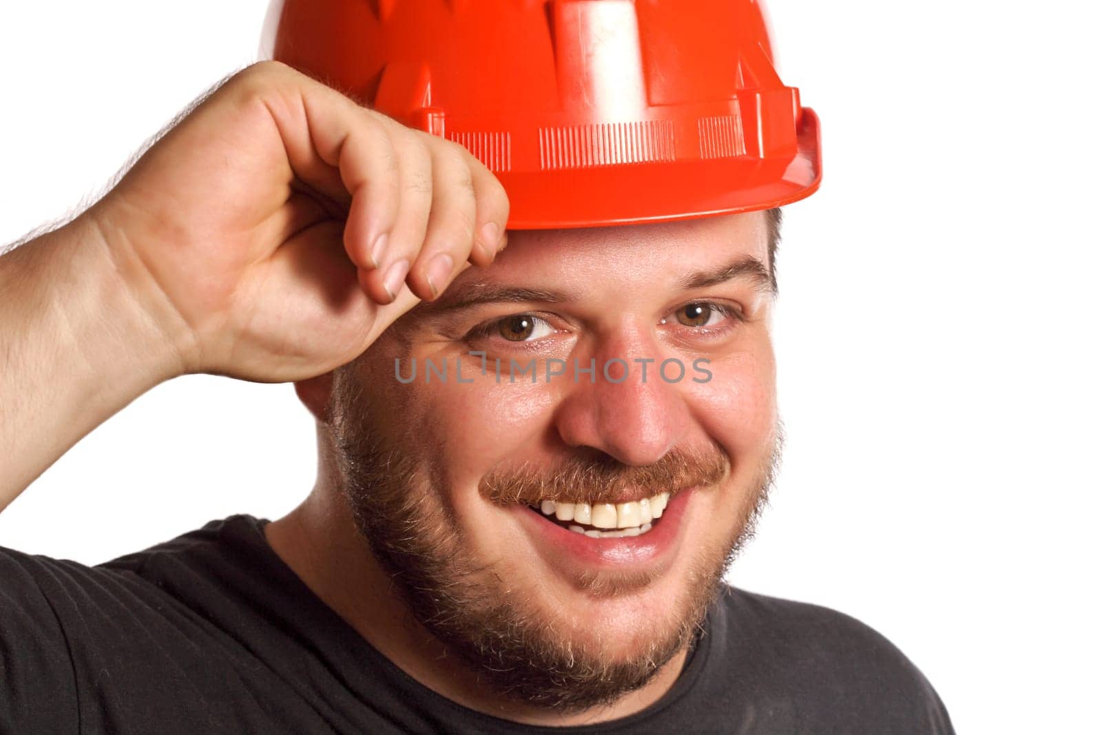 detail of confident man