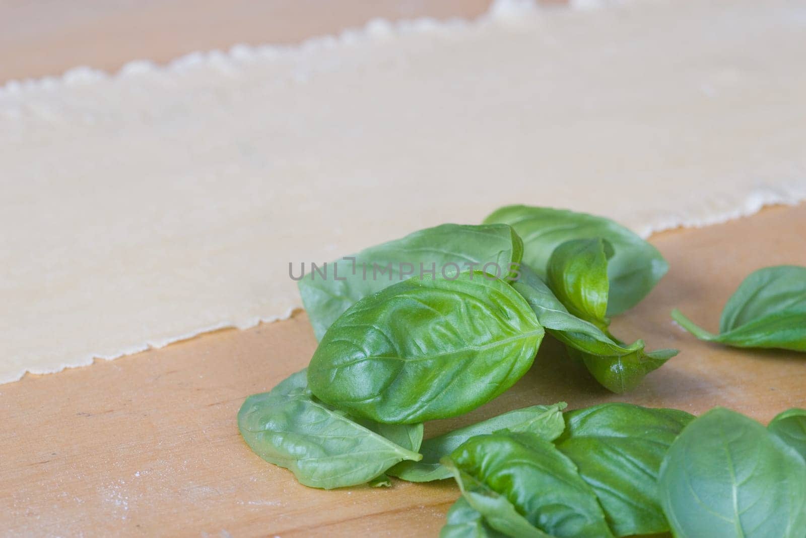 Basil with dough