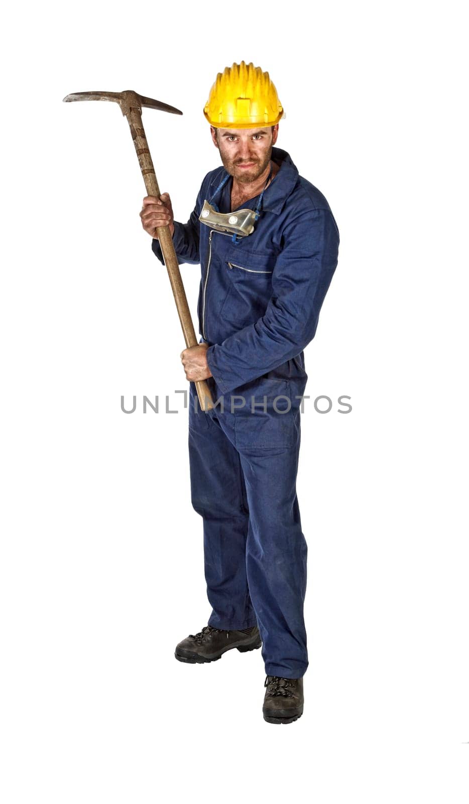 manual worker isolated on white