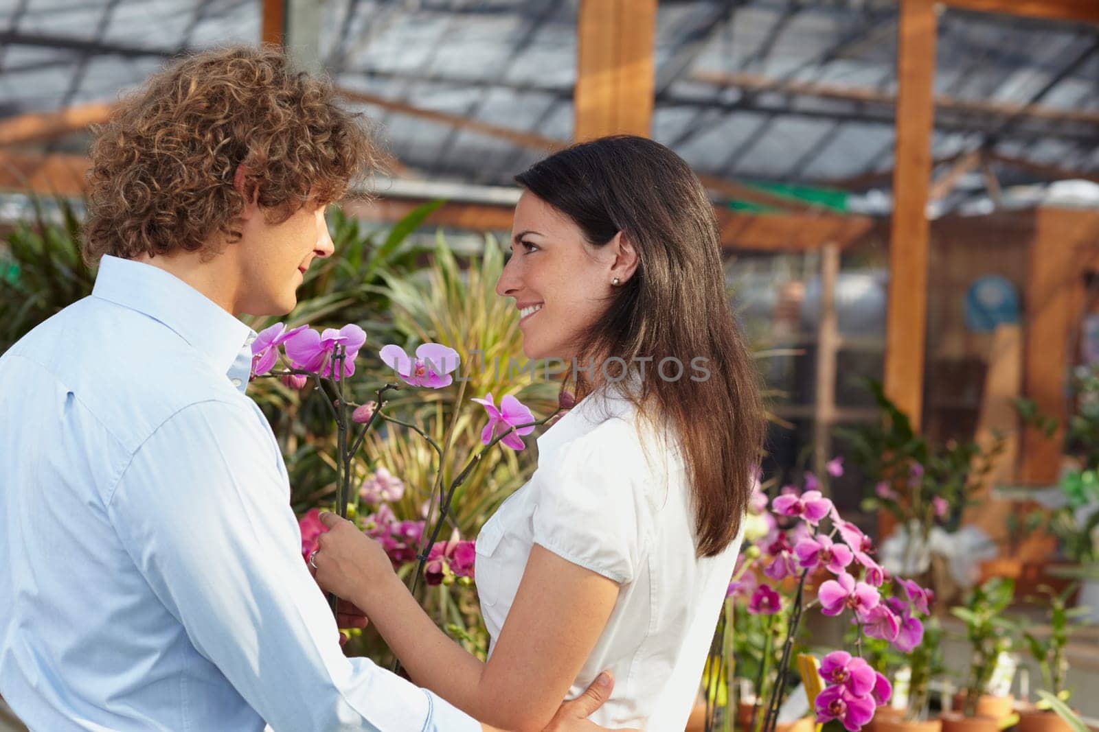 couple shopping in garden center