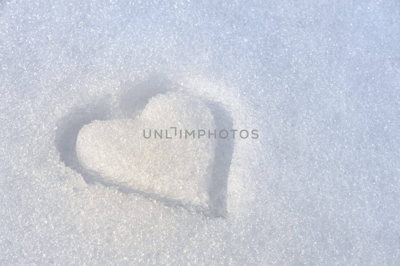 Heart on the snow